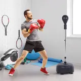 HOMCOM Punchingball Set Standbox Training Set 136-154 cm höhenverstellbar mit 1 paar Handschuhe Geeignet für Profis und Anfänger Schwarz   Aosom – Bild 3