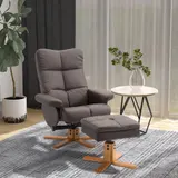 HOMCOM Relaxsessel mit Hocker und Stauraum, Fernsehsessel mit Liegefunktion, 360° drehbar, PU Holzgestell, Braun 80x86x99cm für Komfort & Entspannung   Aosom.de – Bild 3
