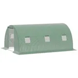 Outsunny Foliengewächshaus Polytunnel 4,5x3m begehbar mit 6 Fenstern, Frostschutz aus Stahlrohr, dunkelgrün für Garten & Pflanzen   Aosom.de – Bild 1