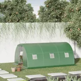 Outsunny Foliengewächshaus Polytunnel 4,5x3m begehbar mit 6 Fenstern, Frostschutz aus Stahlrohr, dunkelgrün für Garten & Pflanzen   Aosom.de – Bild 3