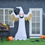 HOMCOM Halloween aufblasbares Gespenst 2,4 m mit LEDs IP44 selbstaufblasend Polyester in Weiß und Rot, perfekte Dekoration für Halloween   Aosom.de – Bild 3