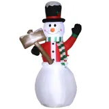 Outsunny aufblasbarer Schneemann 180 cm mit LED Licht und Schild, IP44, perfekte Weihnachtsdekoration für drinnen und draußen   Aosom.de – Bild 1