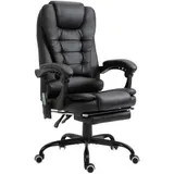 Vinsetto Massagesessel 7 Punkte, höhenverstellbarer Drehstuhl mit Fußstütze und Rückenpolster, 67 x 79 x 111-121 cm, für Entspannung & Komfort   Aosom.de – Bild 1