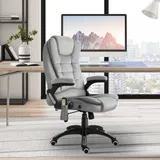 Vinsetto Massage Bürostuhl ergonomisch höhenverstellbar mit PU-Rädern in Grau für komfortables Arbeiten und Entspannung   Aosom.de – Bild 3