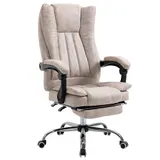 Vinsetto Bürostuhl Drehstuhl mit Liegefunktion & Fußstütze, höhenverstellbar, Mikrofaser, 63 x 71 x 110-118 cm für komfortables Arbeiten   Aosom.de – Bild 1