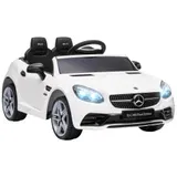 AIYAPLAY Kinderauto elektro mit Fernbedienung, LED-Scheinwerfern, Sicherheitsgurt, Hupe, Musik, Belastbarkeit 30 kg, ab 3 Jahren, Weiß   Aosom – Bild 1