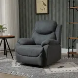 HOMCOM Sessel mit Liegefunktion für Wohnzimmer, 150° neigbar, Leinenoptik, Dunkelgrau  Aosom – Bild 3