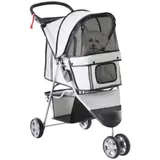 PawHut Hundewagen Hundebuggy Buggy Hunde Katzen mehrfarbig (Grau)   Aosom – Bild 1