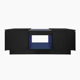 Couchtisch Schwarz 100x50cm LED, mit Schubladen LED, Modernes Wohnzimmertisch LED, App-Steuerung, edgy Design fürs Wohnzimmer   Aosom.de – Bild 3