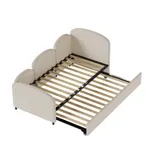 Sofa-Bett Kinderzimmer Wohnzimmer Beige 90x200 cm Blumenform   Aosom.de – Bild 3