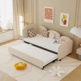 Sofa-Bett Kinderzimmer Wohnzimmer Beige 90x200 cm Blumenform   Aosom.de – Bild 1