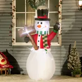Outsunny aufblasbarer Schneemann 180 cm mit LED Licht und Schild, IP44, perfekte Weihnachtsdekoration für drinnen und draußen   Aosom.de – Bild 3