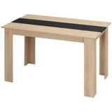 HOMCOM Esstisch im modernen Design mit großer Tischplatte für 4-6 Personen aus Spanplatte, Maße 120L x 69B x 75H cm in Schwarz und Natur   Aosom – Bild 1