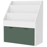 AIYAPLAY Kinderbuchregal für Bücher und Spielzeug, Mehrzweck-Aufbewahrung mit 3 Ebenen Regalen und Schublade, 62,5L x 30B x 70H cm, grün   Aosom – Bild 1