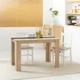 HOMCOM Esstisch im modernen Design mit großer Tischplatte für 4-6 Personen aus Spanplatte, Maße 120L x 69B x 75H cm in Schwarz und Natur   Aosom – Bild 3