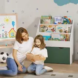 AIYAPLAY Kinderbuchregal für Bücher und Spielzeug, Mehrzweck-Aufbewahrung mit 3 Ebenen Regalen und Schublade, 62,5L x 30B x 70H cm, grün   Aosom – Bild 3