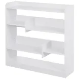HOMCOM Bücherregal Regal Aufbewahrungsmöbel dim. 90L x 24B x 91H cm 4 Ebenen 3 Rückwandpaneele Spanplatten Weiß   Aosom – Bild 1