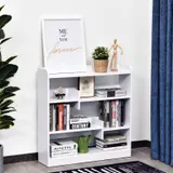 HOMCOM Bücherregal Regal Aufbewahrungsmöbel dim. 90L x 24B x 91H cm 4 Ebenen 3 Rückwandpaneele Spanplatten Weiß   Aosom – Bild 3