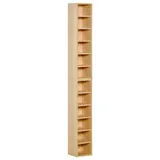 HOMCOM Set mit 2 Säulenregalen CD-DVD Aufbewahrungsschrank 6 + 6 Fächer Abmessungen 21L x 19B x 88H cm Maximale Kapazität 160 CD Farbe Buche   Aosom – Bild 1