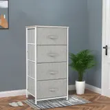 HOMCOM Kommode aus Stoff, Aufbewahrungsmöbel mit 4 Schubladen, Kommode Größe 45B x 30T x 92H cm, Metallrahmen   Aosom – Bild 3