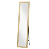 HOMCOM Rechteckiger Standspiegel zum Aufhängen oder Aufstellen mit Holzrahmen für Wohnzimmer Schlafzimmer 37 x 157 cm Hellbraun   Aosom – Bild 1