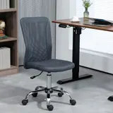 Vinsetto Bürostuhl ergonomisch höhenverstellbarer Bürostuhl mit Chromgestell 360° drehbarer Netzbezug dunkelgrau   Aosom – Bild 3