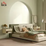 HOMCOM Set von 2 bohemischen Wandnachttischen Nachttisch - ausziehbare Schublade, Fach, Regal - Holz mit geflochtener Rattanfront Maße 40L x 34B x 23H cm   Aosom – Bild 3