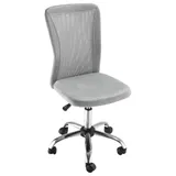 Vinsetto Bürostuhl ergonomisch höhenverstellbarer Bürostuhl mit verchromtem Fußgestell um 360° drehbarer Mesh-Stoffbezug Grau   Aosom – Bild 1