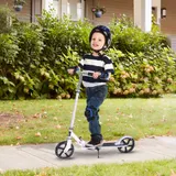 HOMCOM Kinderroller Klappbar Höhenverstellbarer Lenker in 4 Stufen hintere Reibungsbremse für Kinder Jugendliche max. 100KG Abmessungen 88L x 37B x 75-100H cm Weiß   Aosom – Bild 3