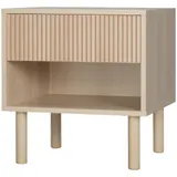 HOMCOM Nachttisch Nachtschrank mit Schublade und Fach Skandinavischer Stil 47 x 47 x 50 cm Naturholz   Aosom – Bild 1