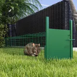 Outsunny Lebendtierfalle Tierschutzfalle aus Stahl mit 1 Eingang für Ratten und Mäuse dim. 100L x 25B x 28H cm dunkelgrün   Aosom – Bild 3