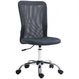 Vinsetto Bürostuhl ergonomisch höhenverstellbarer Bürostuhl mit Chromgestell 360° drehbarer Netzbezug dunkelgrau   Aosom – Bild 1
