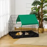 PawHut Käfig für Kaninchen, Meerschweinchen und kleine Nagetiere für den Innen- oder Außenbereich - Kaninchenstall - Inklusive Schutzabdeckung - 90 x 75 x 75 cm   Aosom – Bild 3