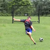 HOMCOM Fußballtor - Fußballtor - Trainingsziel Abm. 186L x 62B x 123H cm - Metallrahmen PE-Netz - Erdanker & Werkzeug inklusive - Schwarz Weiß   Aosom – Bild 3