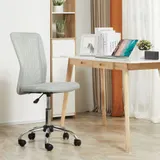 Vinsetto Bürostuhl ergonomisch höhenverstellbarer Bürostuhl mit verchromtem Fußgestell um 360° drehbarer Mesh-Stoffbezug Grau   Aosom – Bild 3