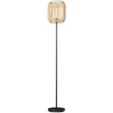 HOMCOM Stehlampe für das Wohnzimmer Vintage-Stehlampe aus Metall mit Lampenschirm aus Papierseil - natürliches Design - Sockel E27 max. 40W - Ø 26 x 164H cm   Aosom – Bild 1