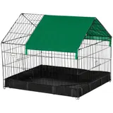 PawHut Käfig für Kaninchen, Meerschweinchen und kleine Nagetiere für den Innen- oder Außenbereich - Kaninchenstall - Inklusive Schutzabdeckung - 90 x 75 x 75 cm   Aosom – Bild 1