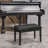 HOMCOM Klavierbank höhenverstellbar mit Stauraum, Pianobank mit Lederkissen in Schwarz, 75x35x49 cm, ideal für Musiker   Aosom.de – Bild 3