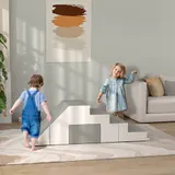 HOMCOM Softbausteine 2er-Set Schaumstoff Bausteine Riesenbausteine Bauklötze Bauspielzeug für Kinder 1-3 Jahre alt Kunstleder EPE   Aosom.de – Bild 3