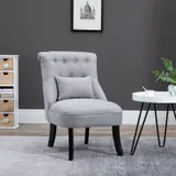 HOMCOM Relaxsessel Fernsehsessel mit Rückenkissen, erhöhte Füße, Leinen Grau 52,5x69x77cm für gemütliches Entspannen   Aosom.de – Bild 3