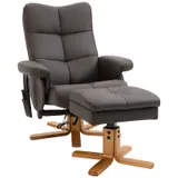 HOMCOM Sessel mit Fußablage, 145° Neigung, Relaxsessel mit Massagefunktion, Braun   Aosom.de – Bild 1