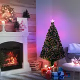 HOMCOM Weihnachtsbaum künstlicher Christbaum 120 cm mit LED Lichtfaser Farbwechsler und Metallständer grün für festliche Dekoration   Aosom.de – Bild 3