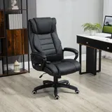 Vinsetto Massage Bürostuhl Leder, ergonomischer höhenverstellbarer Drehstuhl, Computerstuhl in Schwarz für Büro & Homeoffice   Aosom.de – Bild 3