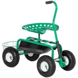 Outsunny Garten Rollsitz höhenverstellbar, fahrbarer Gartensitz, Rollhocker Gartensitz, Grün, 81 x 44,5 x 46-59 cm   Aosom.de – Bild 1