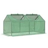 Outsunny Foliengewächshaus mit Fenster, PE Treibhaus für Tomaten & Pflanzen, Frühbeet 120x60x60 cm, grün   Aosom.de – Bild 1