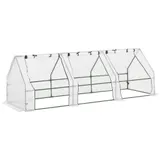 Outsunny Gewächshaus Treibhaus Tomatenhaus 270x90x90 cm, Frühbeet aus Weißem Kunststoff, ideal für Pflanzen & Gemüse   Aosom.de – Bild 1
