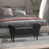 HOMCOM Sitzbank Schlafzimmer Bettbank Polsterbank Schwarz 102x31x51cm aus MDF und Schaumstoff für gemütliche Akzente   Aosom.de – Bild 3