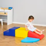 HOMCOM Softbausteine  4-teiliges Set aus Schaumstoff, Riesenbausteine, Bauspielzeug, für 12-36 Monate, mehrfarbig, Kunstleder  Aosom – Bild 3