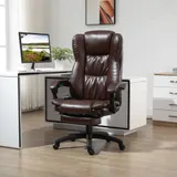 Vinsetto Leder Bürostuhl mit Massagefunktion & Liegefunktion, ergonomischer Schreibtischstuhl mit Fußstütze in Braun   Aosom.de – Bild 3