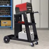 DURHAND Schweißwagen Schweißgerätwagen mit 3 Regalen und Sicherheitskette, Gasflaschenwagen in Schwarz 71x39x70 cm für Werkstatt   Aosom.de – Bild 3